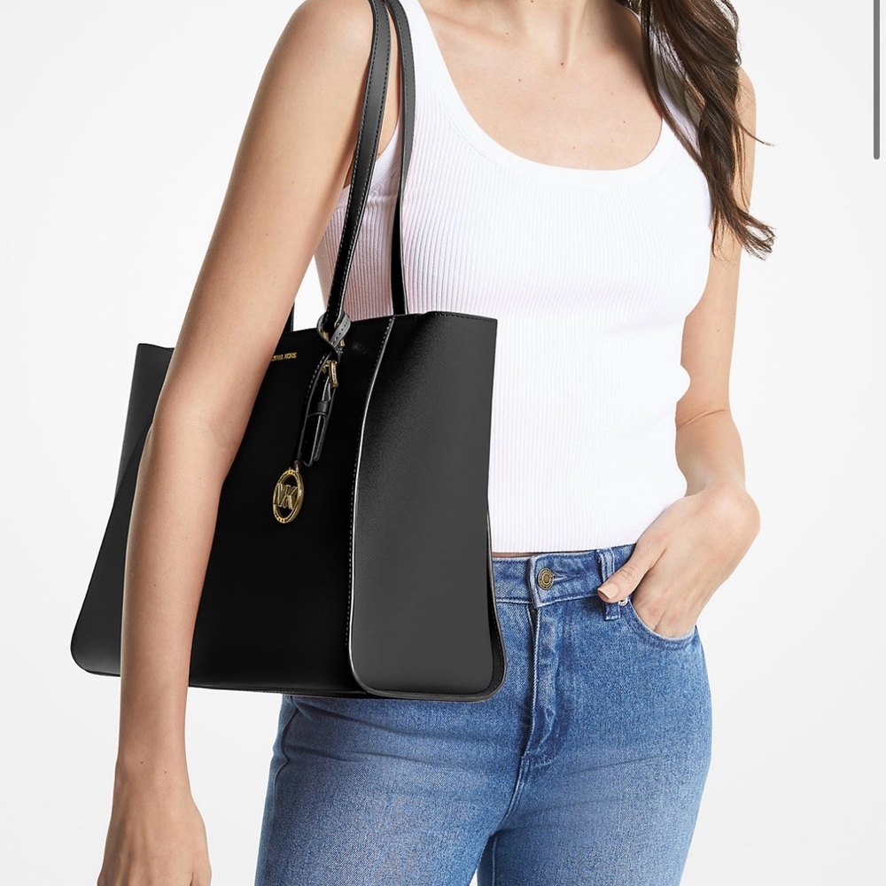 Michael Kors Sally Large 2-1 Saffiano Leather and Logo Tote Bag